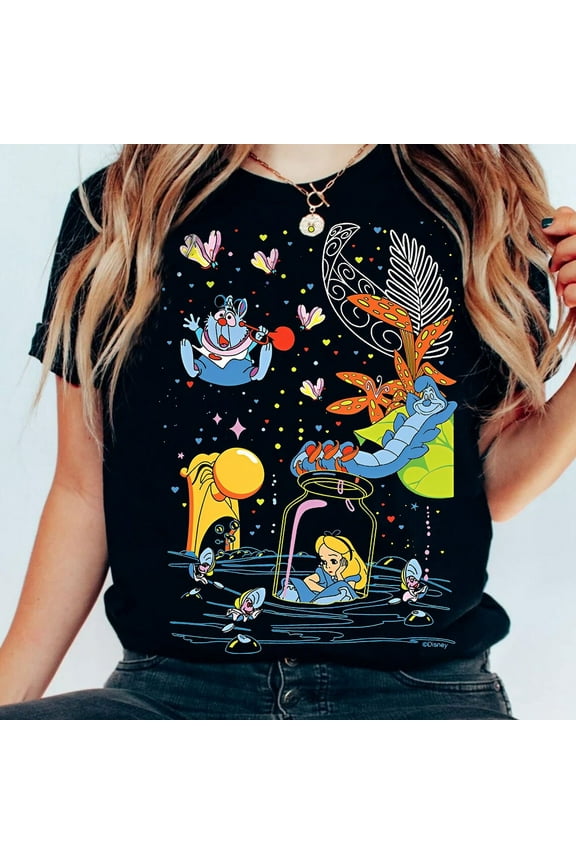 Vintage Disney Alice In Wonderland Shirt, Alice Bottle Adventure T-Shirt, Wdw Magic Kingdom Tee, Disneyland Trip Family Holiday Outfits, S-5Xl Shirt