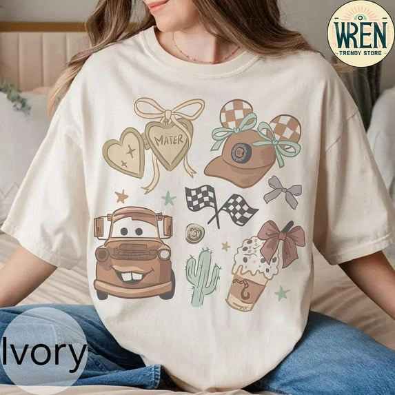 Vintage Disney Cars Mater T-Shirt, Coquette Mater Shirt Disney Cars Shirt, Disney Girl Trip Shirt, Disneyland Vacation Shirt, S-5Xl Shirt