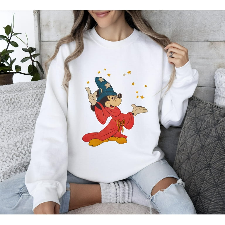 Vintage Disney Fantasia Sorcerer Mickey Mouse Sweatshirt Mickey Magic Wizard Shirt Fantasmic Hollywood Studios Trip Family Holiday Match Walmart