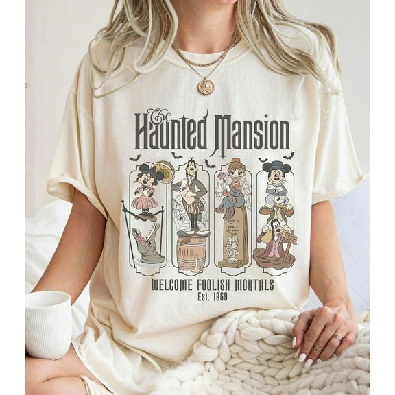 Vintage Disney Halloween Haunted Mansion Shirt | Welcome Foolish Mortals Retro Tshirt | Mickey's Not So Scary Party | Disney Halloween Tee