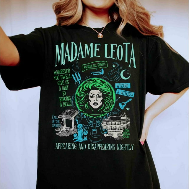 Vintage Disney Madame Leota Poster TShirt, Haunted Mansion Stretching