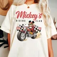 thumbnail image 1 of Vintage Disney Mickey Mouse Motorcycle Riding Club Unisex Adult Kid Tee 82294, 1 of 5