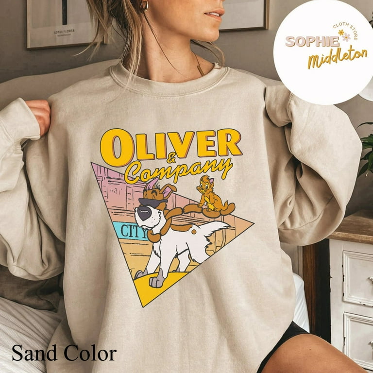 Vintage Disney Oliver Company Graphic Shirt Georgette Disneyland Epcot Shirt Crewneck Sweatshirt Size 4Xl Tee Sand New