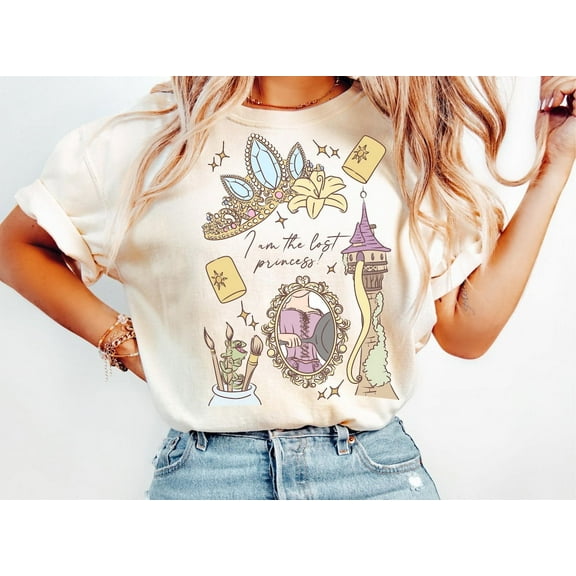 Vintage Disney Tangled Rapunzel T-Shirt, Disney Princess Rapunzel Shirt, Lost Princess Tee, Magic Kingdom,Natural color,size M