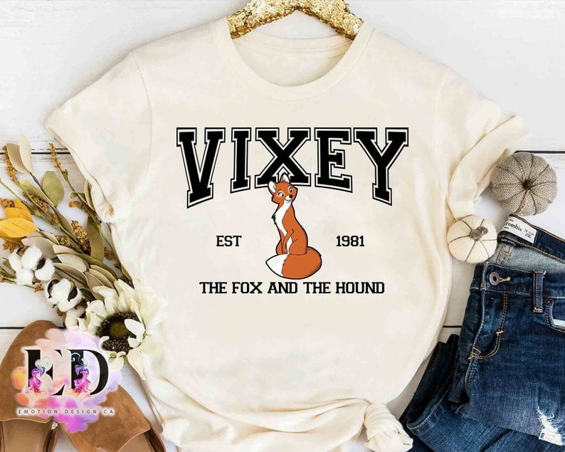 Vintage Disney The Fox and the Hound All Characters Group Custom Retro Shirt Vixey Tod Copper Tee Disneyland Family Vacation Holiday Gift Walmart