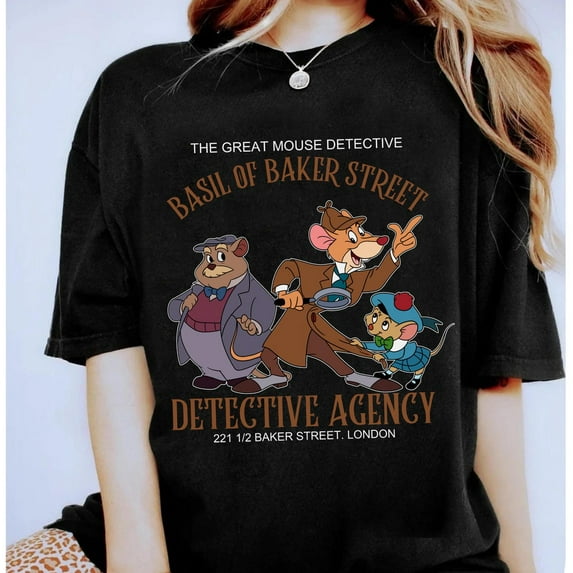 Vintage Disney The Great Mouse Detective Basil Of Baker Street T-Shirt, Disney Mouse Detective Shirt, Disneyland Trip Family Outfits