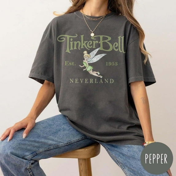 Vintage Disney Tinker Bell Comfort Colors T-Shirt, Tinkerbell 1953 Neverland, Peter Pan, Fairy Magical, Disneyworld Shirt