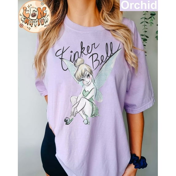 Vintage Disney Tinker Bell Comfort Colors T-Shirt, Tinkerbell 1953 Neverland Shirt, Peter Pan, Fairy Magical, Disneyworld, Light Green Color, Size L
