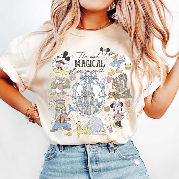 Vintage Disney World Shirt, The Most Magical Place On Earth Shirt, Epcot Hollywood Studios T-Shirt, Disneys Animal Kingdom Shirt Kids
