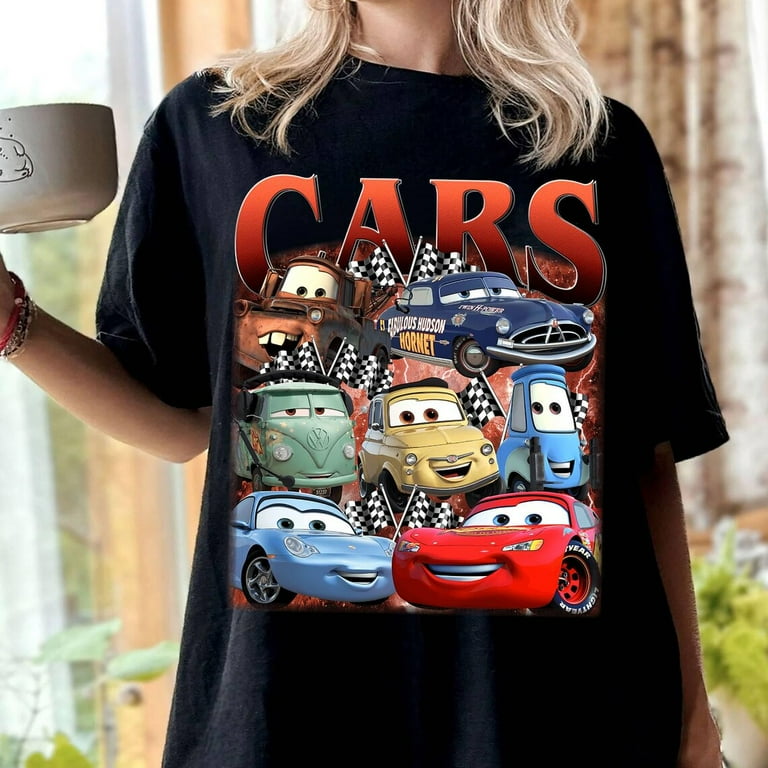 Vintage Disneyland Cars Group Character Portrait Shirt, Lightning