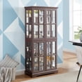thumbnail image 1 of Vintage Display Cabinet With Glass Doors, Adjustable Glass Shelves, E26 Bulb Included, For Home, Office, 3 Color, 1 of 17