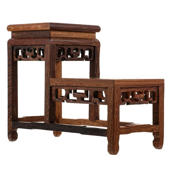 Vintage Display Stand Vase Pots for Plants Wood Base Charming Display Stand Rustic Pedestal Stand Teapot Stand