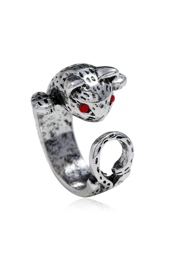 Vintage Distressed Adjustable Lucky Cat Ring