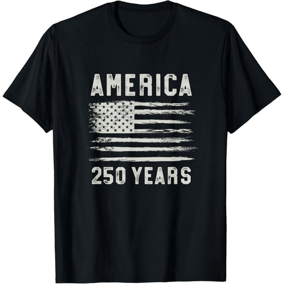 Vintage Distressed American Flag 250 Year Anniversary Unisex Short Sleeve Graphic T-Shirt
