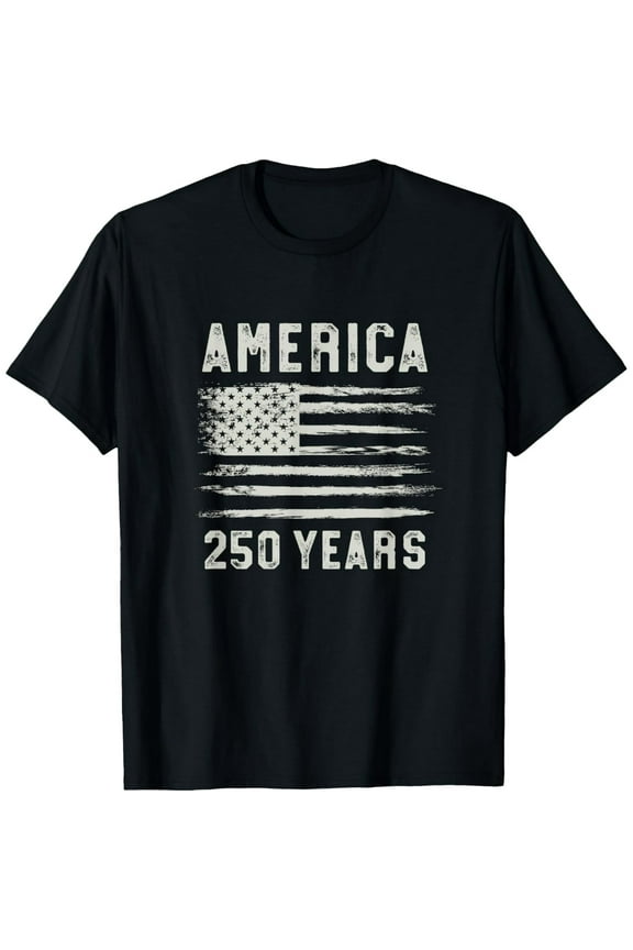Vintage Distressed American Flag 250 Year Anniversary Unisex Short Sleeve Graphic T-Shirt