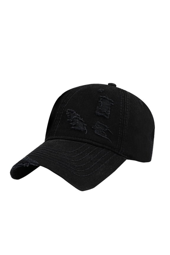 Vintage Distressed Baseball Cap - KLOY2K Washed Cotton Dad Hat Adjustable Trucker Unisex Casual Profile,Black,One Size