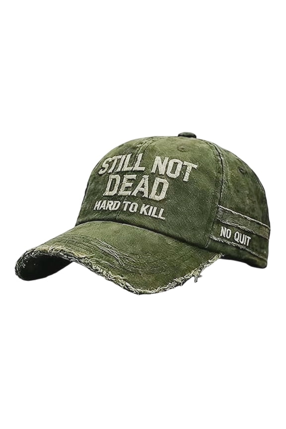 Vintage Distressed Baseball Cap STILL NOT DEAD Slogan Dad Hat Adjustable Casual Streetwear Hat for Men Women