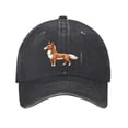 thumbnail image 1 of Vintage Distressed Baseball Cap with Cartoon Brown Dog & Pine Tree Design - Golf Dad Hat for Men & Women, 1 of 6