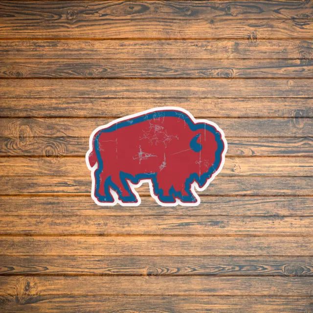 Vintage Distressed Buffalo Silhouette Sticker - Retro Red & Bluephone ...