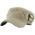 thumbnail image 1 of Vintage Distressed Cadet Army Military Fitted Botton Cap Basic Everyday Castro Radar Hat, 1 of 6