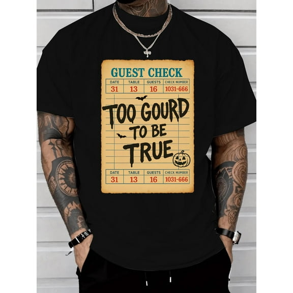 Vintage Distressed Check Graphic Tee Shirt Tops Casual Round Neck Short Sleeve Black S-5XL