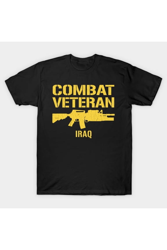 Vintage Distressed Combat Veteran Iraq OIF Military Service G1066 Unisex T-Shirt, Up to Size 5XL