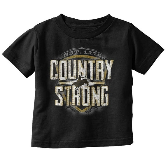 Vintage Distressed Country Strong Toddler Boy Girl T Shirt Infant Toddler Brisco Brands 4T