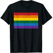 Vintage Distressed Gay Pride Flag T-shirt (gay flag shirt)