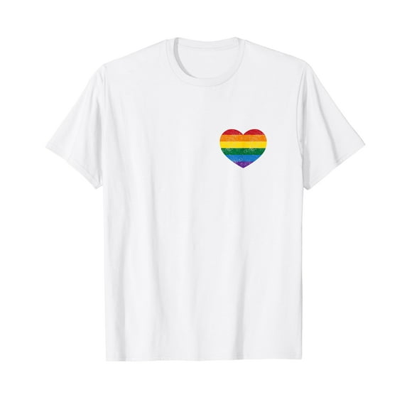 Vintage Distressed Gay Pride Heart T-shirt Gay flag shirt Rainbow Funny Cute Shirts Graphic Tee
