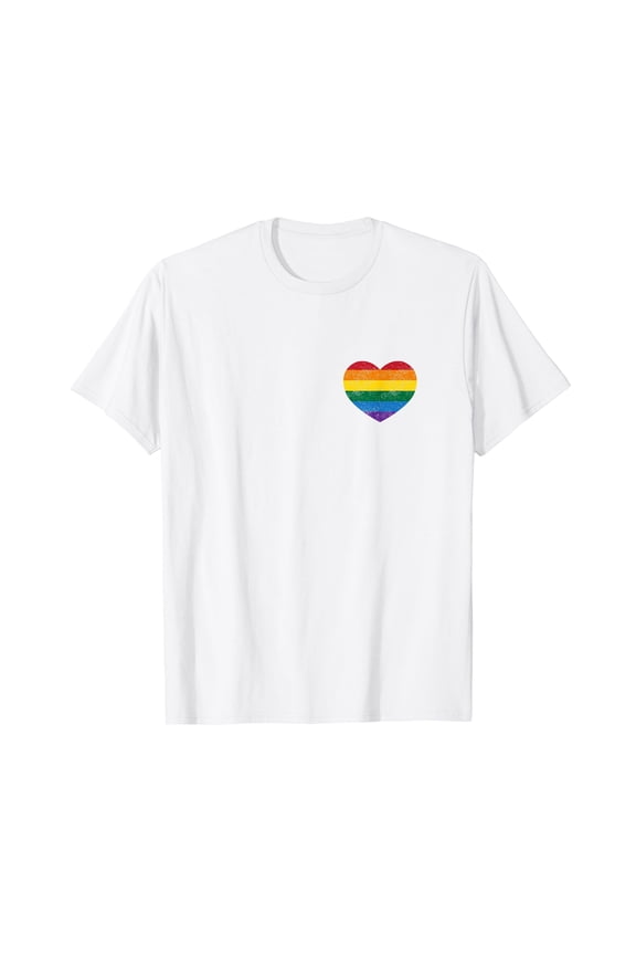 Vintage Distressed Gay Pride Heart T-shirt Gay flag shirt Rainbow Funny Cute Shirts Graphic Tee