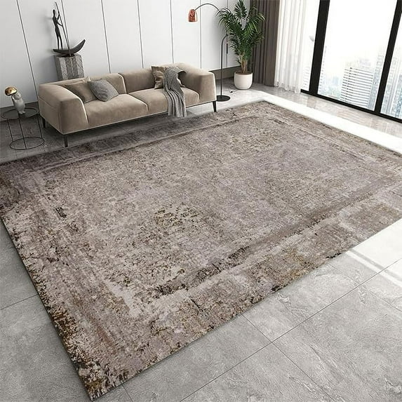 Vintage Distressed Indoor Throw Rug, Modern Farmhouse Floor Decor Area Rugs, Anti-slip Washable Carpet Mat For Living Room Bedroom Entryway Hallway Office Kitchen 3 x 5ft