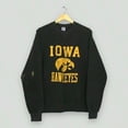 thumbnail image 1 of Vintage Distressed Iowa Hawkeyes NCAA Sweatshirt  90s Iowa Hawkeyes Spell Out Logo Sweater University Of Iowa Black Crewneck Size XL, 1 of 4