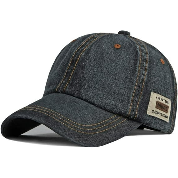 Vintage Distressed Jean Hat, Light Acid Washed Denim, Adjustable Clip for Universal Fit