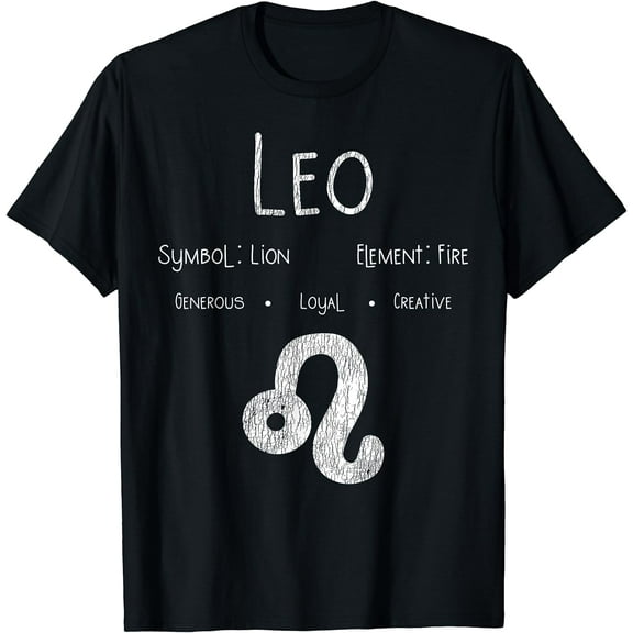 Vintage Distressed Leo Symbol Zodiac Sign Birthday Gift T-Shirt