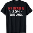 thumbnail image 1 of Vintage Distressed My Brain is 80% Song Lyrics T-shirt, 1 of 4