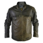 Vintage Distressed Retro Racer Leather Jacket SouthBeachLeather