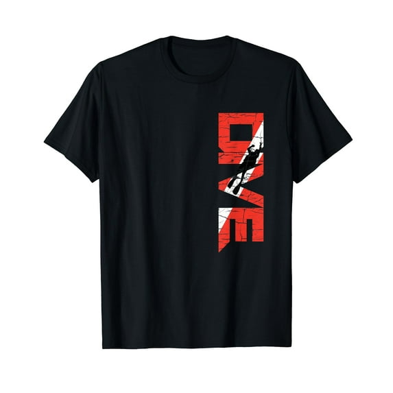 Vintage Distressed Scuba Diving T-Shirt Black Tee-DIVE T-Shirt Black Tee