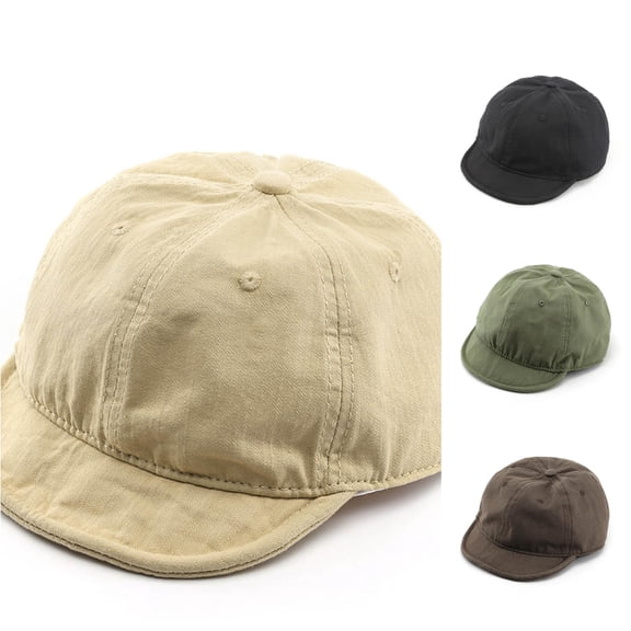 Vintage Distressed Short Bill Baseball Hat Soft Washed Cotton Cap Unisex Street‑Wear Travel Casual Outdoor Sun Protection Head‑Accessory