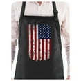 thumbnail image 1 of Vintage Distressed USA Flag 4th of July Chef Apron - Celebratory Independence Day BBQ Apparel - Ideal Gift for Grill Masters and Cooking Enthusiasts - One Size Black, 1 of 1
