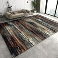 thumbnail image 1 of Vintage Distressed Wood Plank Texture Area Rug, Floor Rug Machine Washable Lightweight Portable Breathable Soft Comfortable for Bedroom Living Room Study Entrance 4x5ft, 1 of 7