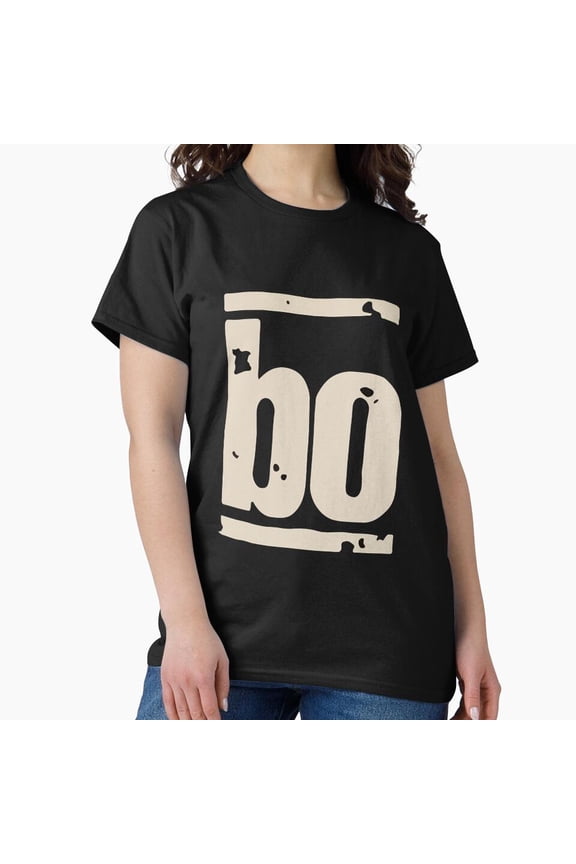 Vintage Distressed 'bo' Graphic T-Shirt | Retro Minimalist Typography Tee H674, for Unisex, Up to Size 5XL