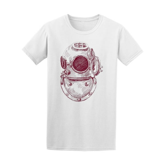 Vintage Divers Helmet T-Shirt Men -Image by Shutterstock, Male 4X-Large