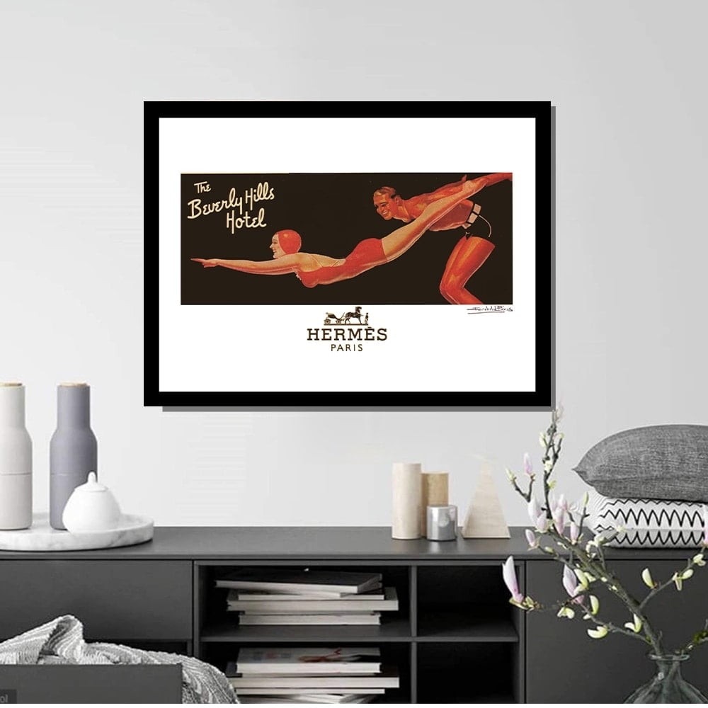 Vintage Diving at the Beverly Hills Hotel Framed Print