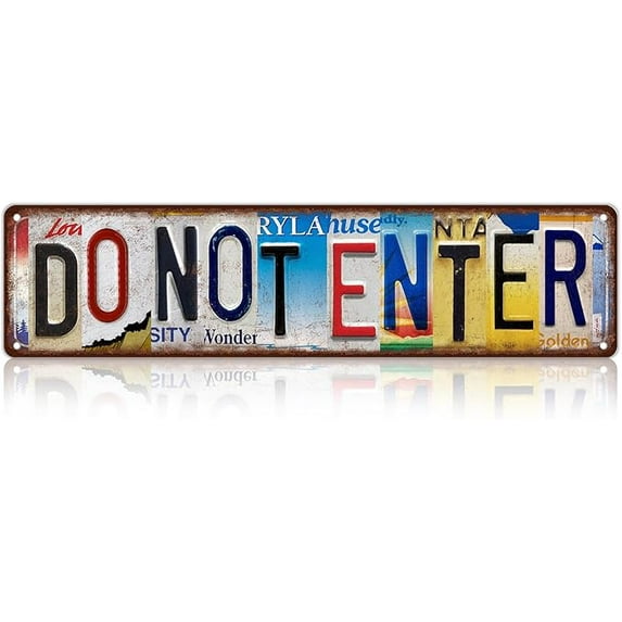 Vintage Do Not Enter Metal Tin Signs Street Signs Man Cave Bar Cafe Home Wall Decor 16 x 4 Inches