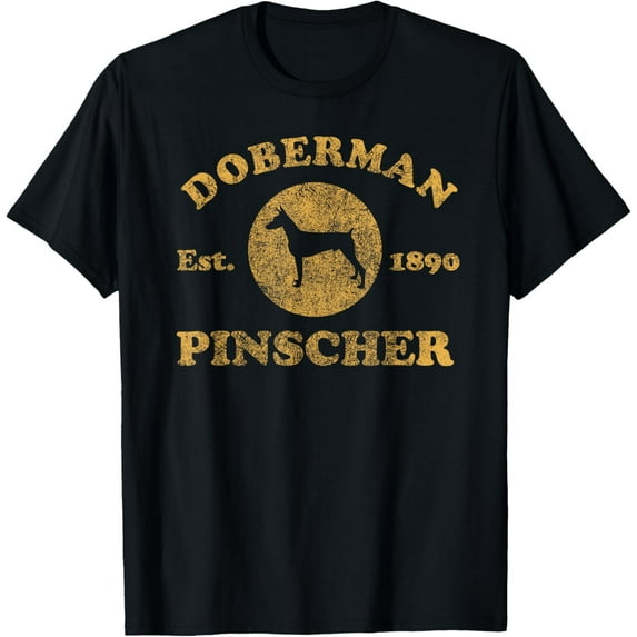 Vintage Doberman Pinscher Est. 1890 Doberman Gift T-Shirt men and women can wear, black, white, gifts