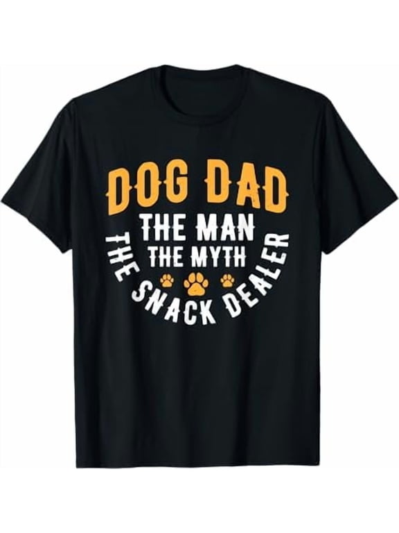 Vintage Dog Dad The Man The Myth Snack Dealer Father Day T-Shirt Best Dog Dad Ever Shirt Funny Puppy Pet Lover Gift Tee