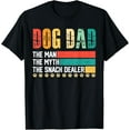 thumbnail image 1 of Vintage Dog Dad The Man The Myth Snack Dealer Father Day T-ShirtMen's and women's gift, black and white T-shirt, size: Extra large S-4XL, 1 of 4