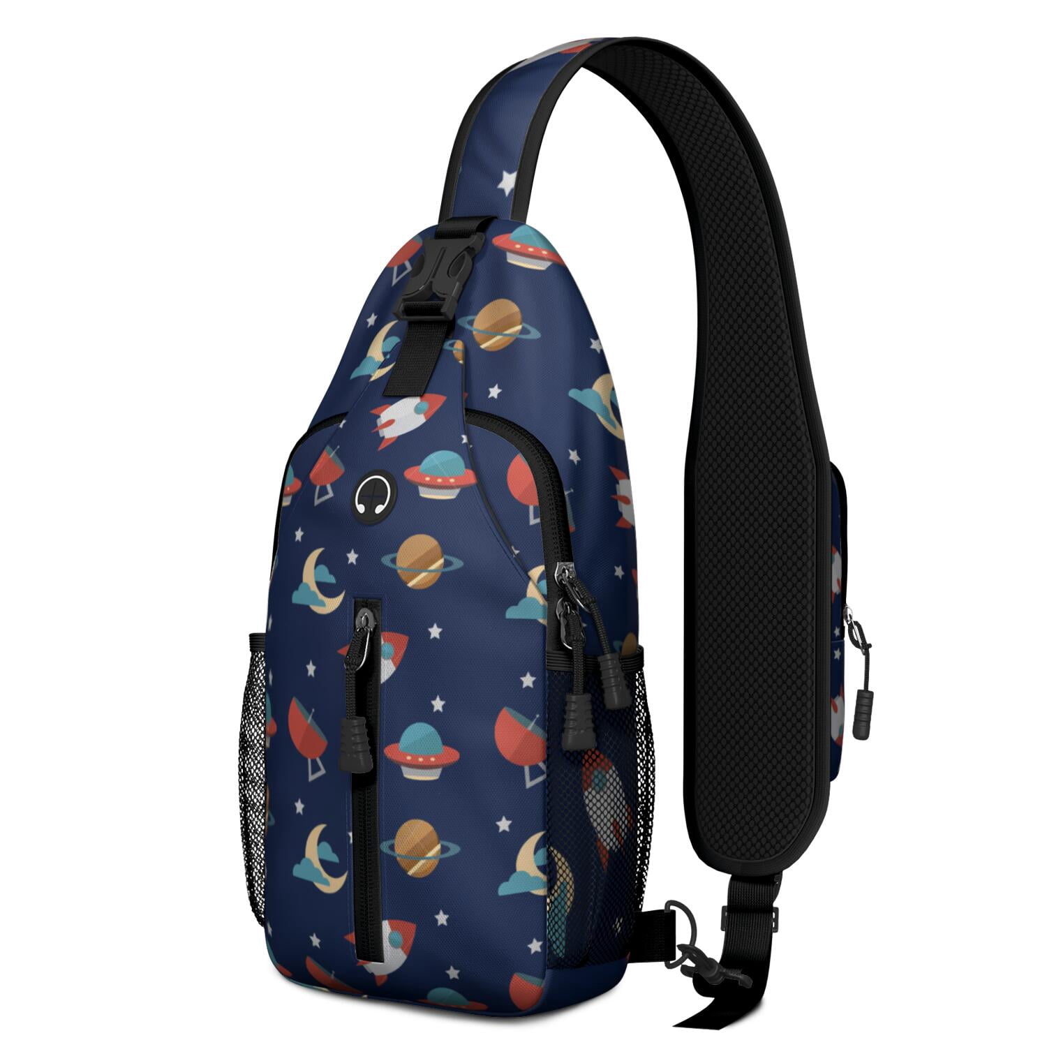 Vintage Dog Graphic Outdoor Sling Bag – Breathable Back, Reinforced Seams, Artistic Style – Dog Lovers Adventure Bag