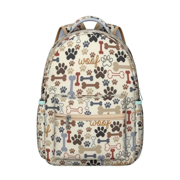 Vintage Dog Illustration Backpack with Floral Designs, Perfect for Dog Lovers, Comfortable Straps, and Ample Storage