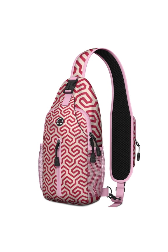 Vintage Dog Illustration Crossbody Sling Bag – Reinforced Stitching, Breathable Padding, Secure Pockets – Animal Lover Gift Bag